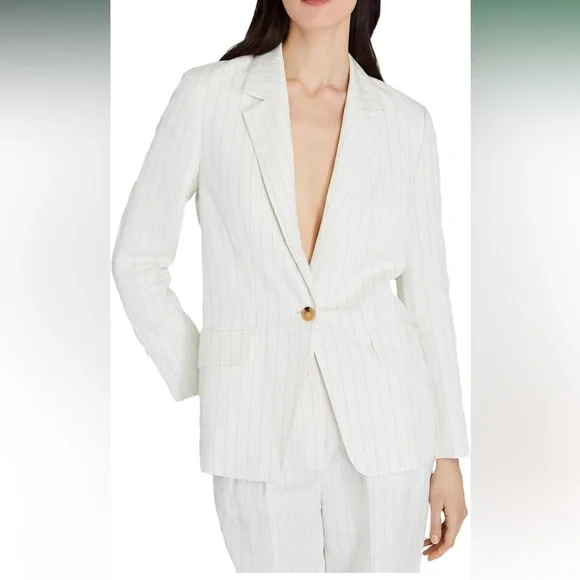 NWT • Club Monaco • Relaxed Single Breasted Blazer • Size L • Ivory Mix/Ivoire • - Picture 1 of 8
